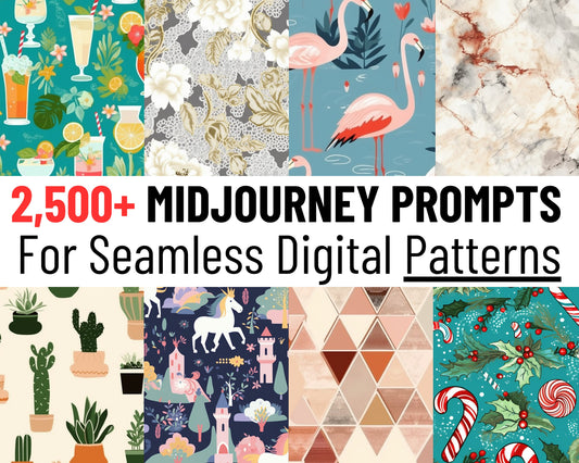 2500 Midjourney Prompts AI For Digital Paper, 25 Categories