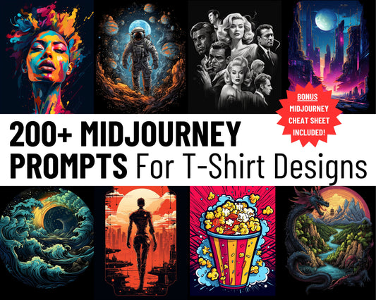 200 Midjourney Prompts AI For T-Shirt Designs